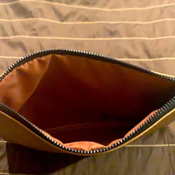 Fully lined zippered bronze cosmetic bag by Rejuva Minerals. Offers welcome! - Picture 2 of 3